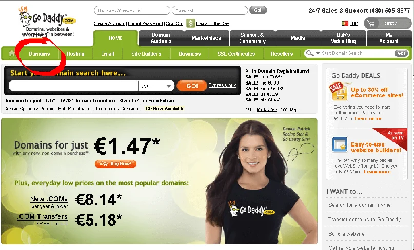 Godaddy Página Principal